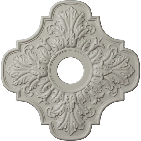 Ekena Millwork Peralta Ceiling Medallion (Fits Canopies up to 4 5/8"), 17 3/4"OD x 3 1/8"ID x 1"P, Pot of Cream CM17PEPCF